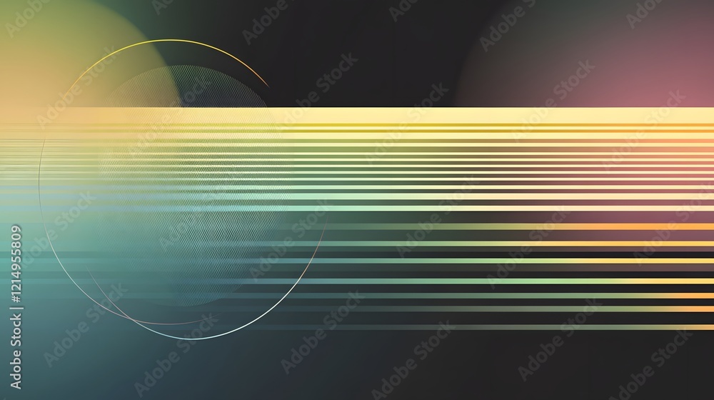 Poster abstract graphic design featuring lines and circles