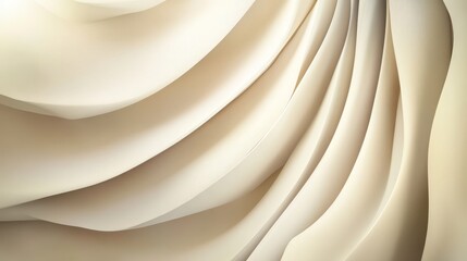 Abstract close-up of soft, flowing cream-colored fabric layers creating a serene and elegant backdrop