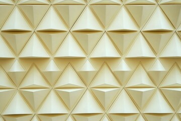 Geometric Abstract Background with Dimensional Paper Triangles in Soft Yellow Tones for Modern Design and Creative Projects