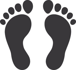 Black Footprints Silhouette with Minimalist Design, High Contrast Podiatry Logo