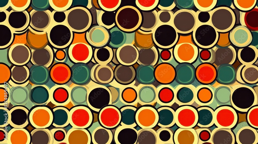 Poster colorful abstract geometric circle pattern seamless texture background