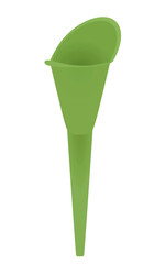 Green  plastic funnel. vector illustration