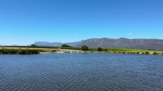 View of a lake in Paarl area of Cape Town.