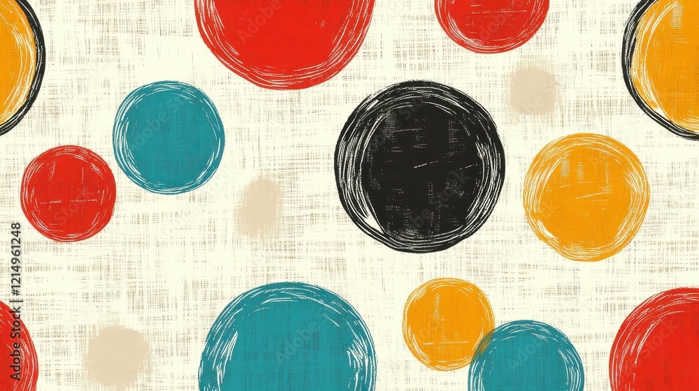 Poster colorful retro circle pattern a seamless textured background