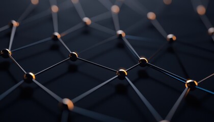 Global network structure with shining nodes and blue light trails, representing data exchange and seamless connectivity