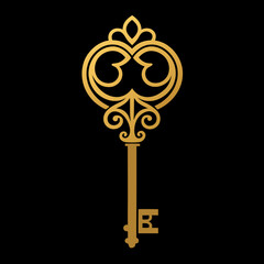 Vintage Key Logo Design for Luxury Hospitality Brands