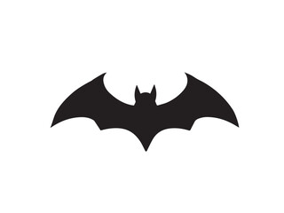 A black bat with outstretched wings on a white background. Vector illustration. Bat Silhouettes Vector Design. 