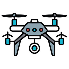 Vector Flat Illustration of a Drone