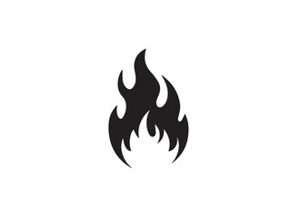 Fire icon. Fire flame symbol. Fire vector silhouette logo icon. Vector illustration of simple fire silhouette on white background.