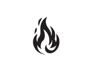 Fire icon. Fire flame symbol. Fire vector silhouette logo icon. Vector illustration of simple fire silhouette on white background.