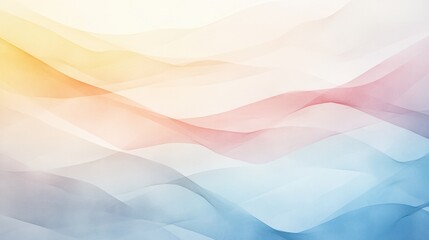 Colorful abstract waves in pastel shades of yellow, pink, and blue