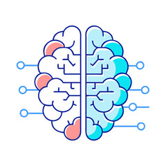 ai brain icon, ai brain vector illustration-simple illustration of ai brain, perfect for ai brain logos and icons