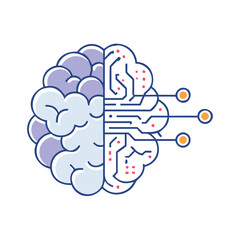 ai brain icon, ai brain vector illustration-simple illustration of ai brain, perfect for ai brain logos and icons