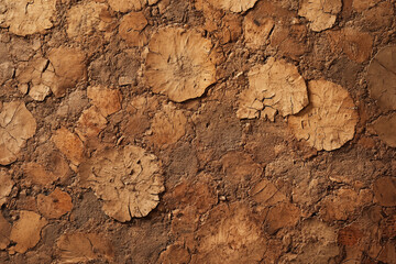 Generate an ultra-realistic texture background of broken cork, seamless pattern. A close-up texture of an ancient wall made from natural material.