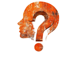 Isolated Head Profile with Question Mark