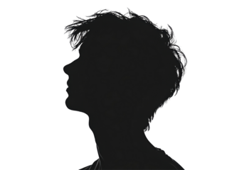 Isolated Man Silhouette Profile