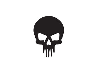 Black vector skull silhouette. Skull Silhouette Icon Vector Design on White Background. Skull vector logo silhouette. 