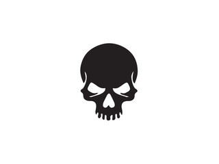 Black vector skull silhouette. Skull Silhouette Icon Vector Design on White Background. Skull vector logo silhouette. 