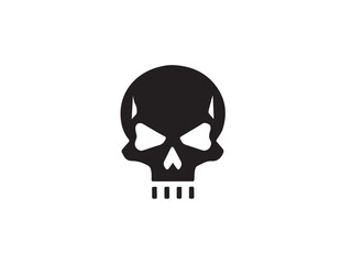 Black vector skull silhouette. Skull Silhouette Icon Vector Design on White Background. Skull vector logo silhouette. 