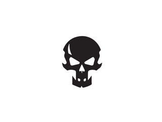 Black vector skull silhouette. Skull Silhouette Icon Vector Design on White Background. Skull vector logo silhouette. 