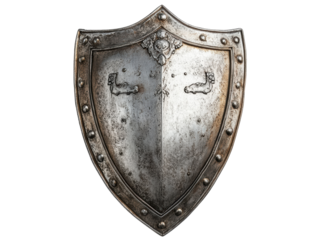 Isolated Medieval Metal Shield