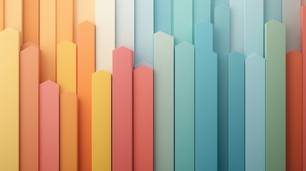 Colorful geometric vertical bars in gradient pastel shades