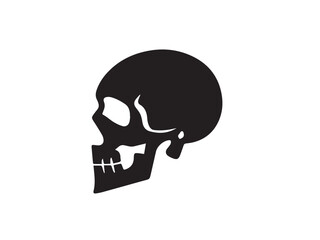 Black vector skull silhouette. Skull Silhouette Icon Vector Design on White Background. Skull vector logo silhouette. 