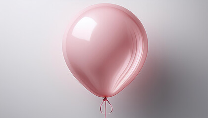 soft pink balloon with subtle reflections 3d illustration realistic texture isolated on white and white background