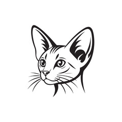 Obraz premium cat logo silhouette vector line art logo design