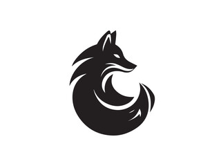 Fox vector design on white background. Fox silhouette illustration Fox logo icon. 