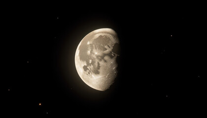 Fototapeta premium Moon partially shadowed by Earth against starry background, cosmic beauty