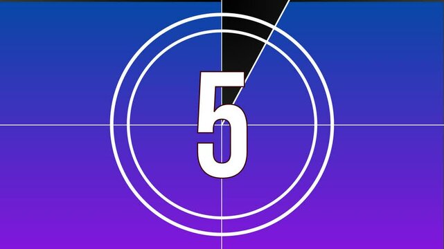 10 to 1 countdown animation. film countdown animation. counting animation.