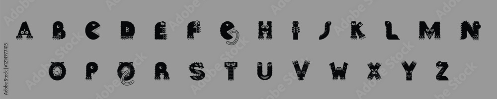 Fototapete custom style lettering font alphabet set. vector stock illustration can be used in logo or any purpo