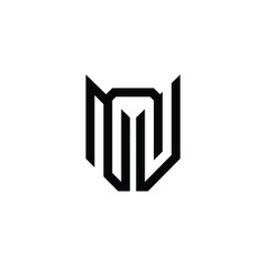 NU monogram logo design letter text name symbol monochrome logotype alphabet character simple logo