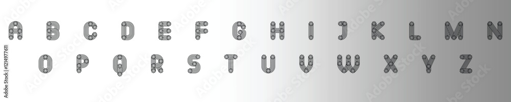 Fototapete custom style lettering font alphabet set. vector stock illustration can be used in logo or any purpo