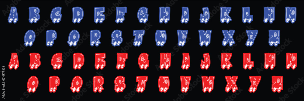Fototapete custom style lettering font alphabet set. vector stock illustration can be used in logo or any purpo