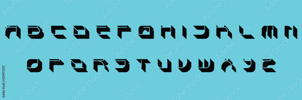 Fototapete custom style lettering font alphabet set. vector stock illustration can be used in logo or any purpo