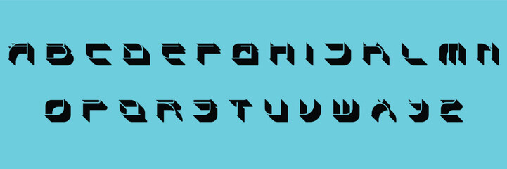 Custom style lettering font alphabet set. Vector stock illustration can be used in logo or any purpose. Colors can be easily editable and saved in EPS 10