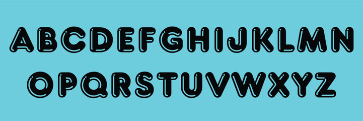 Custom style lettering font alphabet set. Vector stock illustration can be used in logo or any purpose. Colors can be easily editable and saved in EPS 10