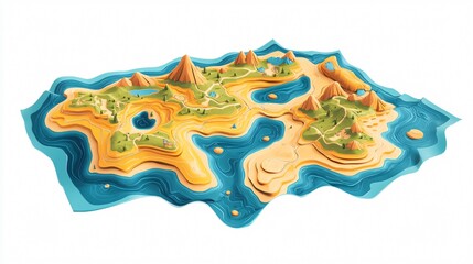 Professional Topography Map Accessories Wide Angle View