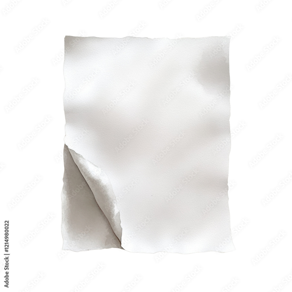 Poster a close-up image shows a piece of white paper with torn, uneven edges one corner of which is peeled 