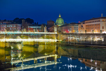 Fototapeta premium St. Peter Basilica with Tiber river, next Jubilee 2025
