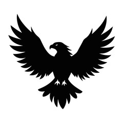 eagle with wings silhouette on white background