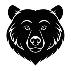 head of bear silhouette on white background
