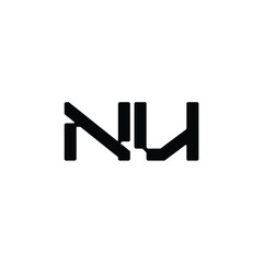 NU monogram logo design letter text name symbol monochrome logotype alphabet character simple logo