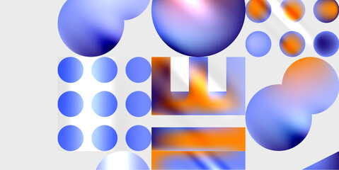 Simple shapes - circles, triangles, rectangles abstract background. Vector Illustration For Wallpaper, Banner, Background, Card, Book Illustration, landing page