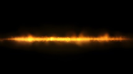 Abstract Golden Sound Waves with Soft Glow on Black Background
