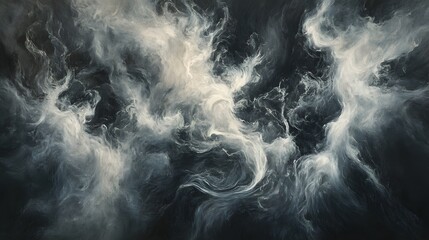 Ethereal Abstract Clouds in Dark Vivid Patterns and Swirling Designs