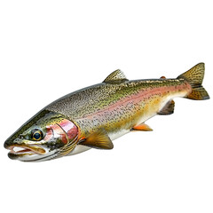 Naklejka premium Photography of Rainbow Trout on White Clean Background