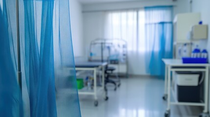 Hospital Room Privacy Curtain, Medical Facility Interior